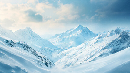 Obraz premium Beautiful winter snow mountain scenery 