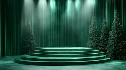 Emerald Stage: Trees, Curtained Setting, Mystical