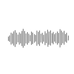 Sound waves and audio soundwave vector icon