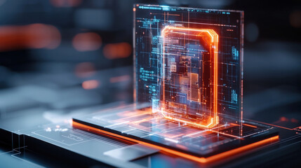 high tech digital display showcasing futuristic currency exchange interface with glowing elements and intricate data patterns. design emphasizes innovation and technology