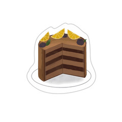 Cake chocolate with orange and blackberry sweet
