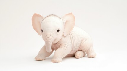 Adorable albino baby elephant figurine.