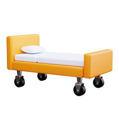hospital bed 3d render icons