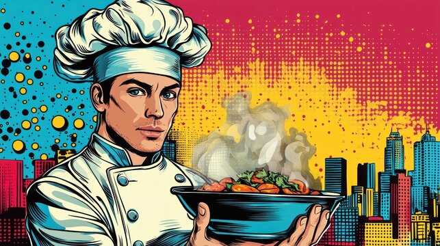Chef's Culinary Creation: A Pop Art Masterpiece