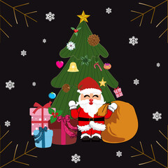 Christmas card, gift box, Christmas tree, Merry Christmas, Navidad

