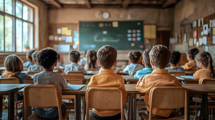 Students Learn in Classroom Setting, Eagerly Watching