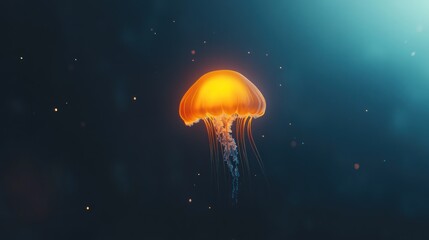 Luminous Jellyfish in Deep Ocean: A Mesmerizing Underwater Scene