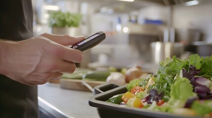 Public health inspector diligently examining food safety standards in a bustling market, ensuring community well-being through meticulous inspections and regulatory adherence