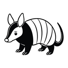 vector illustration of a cartoon armadillo.