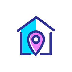 Simple Pin House map location logo icon vector. Address icon design