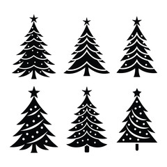 Obraz premium set of christmas trees
