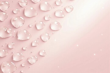 Fototapeta premium ピンクの背景に美しく輝く水滴のマクロビジュアル - Macro View of Sparkling Water Drops on Pink Background