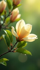 Fototapeta premium Yellow Magnolia Grandiflora