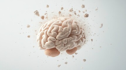 Exploding brain; concept of mental breakdown, stress, trauma, and cognitive overload.