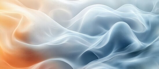 Obraz premium Abstract swirling blue and orange smoke or fabric.