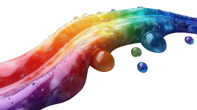 3d rainbow pride color isolated on transparent background 