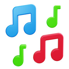 Fototapeta na wymiar music 3d render icons