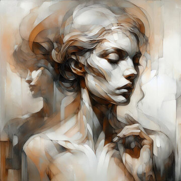 A collection of artistic portraits of men and women. Each portrait shows a person with expressive details and neutral backgrounds, highlighting the subjects' features and emotions.