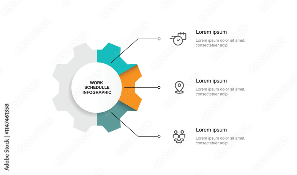 Poster 3 step workflow process, vector template infographic with 3 timeline concept suitable for business information and web presentation
