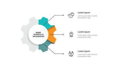 3 step workflow process, vector template infographic with 3 timeline concept suitable for business information and web presentation