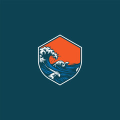 Water wave icon vector illustration design logo