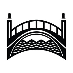 elegant vector of a bridge over a river.
