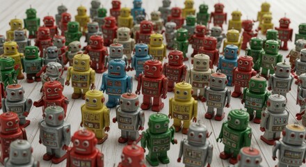 AI Robot vs Alien, AI, Robots and androids. AI Taking over the world, the concept of confrontation between humanity and artificial intelligence, alien invasion