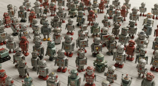 AI Robot vs Alien, AI, Robots and androids. AI Taking over the world, the concept of confrontation between humanity and artificial intelligence, alien invasion