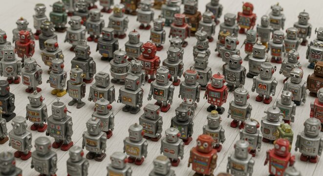AI Robot vs Alien, AI, Robots and androids. AI Taking over the world, the concept of confrontation between humanity and artificial intelligence, alien invasion