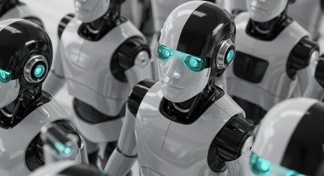 AI Robot vs Alien, AI, Robots and androids. AI Taking over the world, the concept of confrontation between humanity and artificial intelligence, alien invasion
