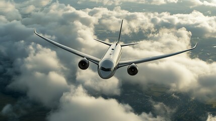 Fototapeta premium Airplane Soaring Above a Sea of Clouds