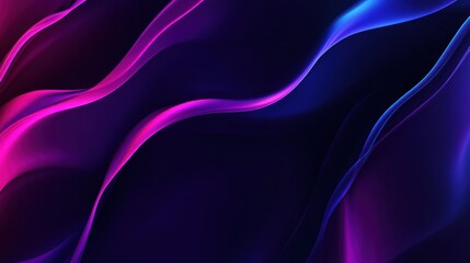 Obraz premium Abstract background with flowing pink and blue lines on dark background.