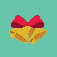 vector illustration of Christmas bells with red ribbon isolated on white for banners, cards, flyers, social media wallpapers, etc.