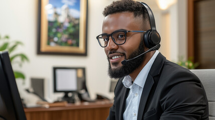 Businessman sitting in office, work on laptop on analyzing, analytic.

