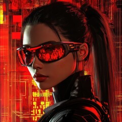 Matrix sunglasses girl