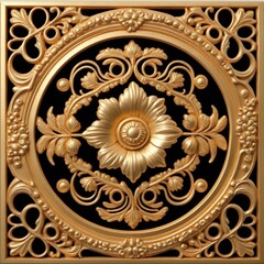 Obraz premium Golden decorative element, cut out