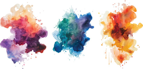 Craft label brush stroke backgrounds, Collection of different ink brush strokes.