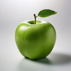 Explore the vibrant appearance of green apple on a plain white surface