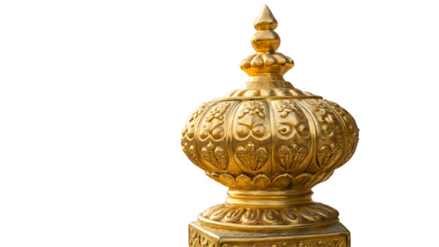 Golden decorative element,  transparent PNG
