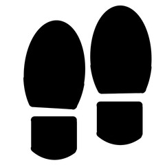 Black shoe prints isolated on white background