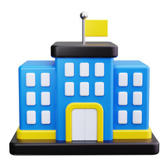 School 3d render icons