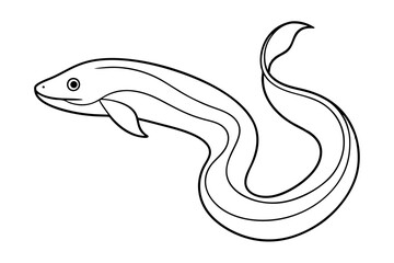 Naklejka premium Simple and Stylish Line Art Eel Clean Vector Illustration