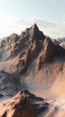 Obraz premium A breathtaking view of rugged mountains under a clear sky.