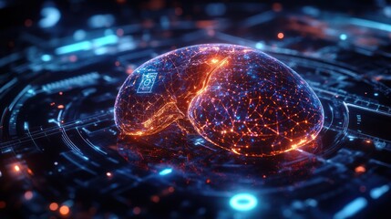 Holographic liver model on digital circuit board.