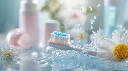 Tooth protection, floating toothbrush for dental care and oral hygiene, and an electric toothbrush cleaning machine with water splash. 