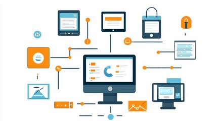 Enterprise Application connectivity and Integration in business man hand