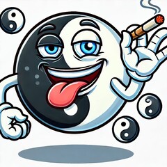 Cartoon Yin Yang Cartoon style with exaggerated features