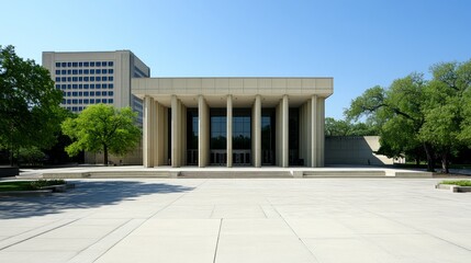 Courthouse building exterior view with classical architecture and flagpole, symbolizing justice, authority, and public trust in legal systems.