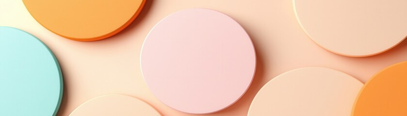 Black History Month minimalist backgrounds concept. Colorful circular shapes in soft pastel tones arranged on a light background, creating a modern and artistic visual effect.