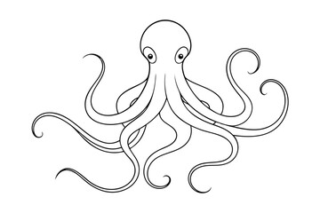 Obraz premium Intricate Line Drawing of Octopus – Vector Art Illustration